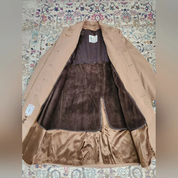 ☂London Fog Vintage 1970s Point Collar Trench Coat Tan Khaki Made in USA 42 Reg - Picture 4 of 16